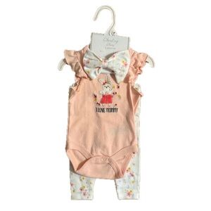 Sterling Baby 3 Piece Baby Girl Outfit Set